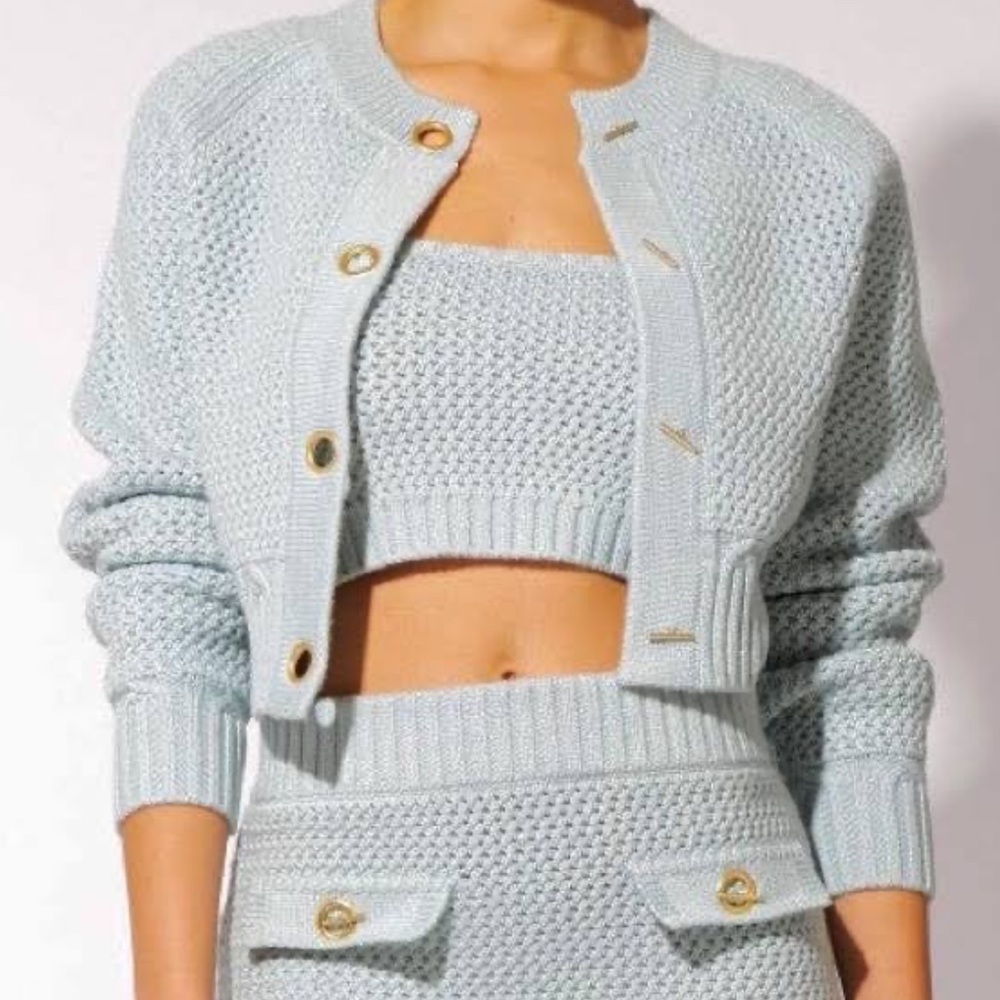 Solid & Striped Carly Blue Sparkle Cardigan, size L